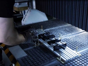 CNC router T-Rex zone vacuum table t-slot rail